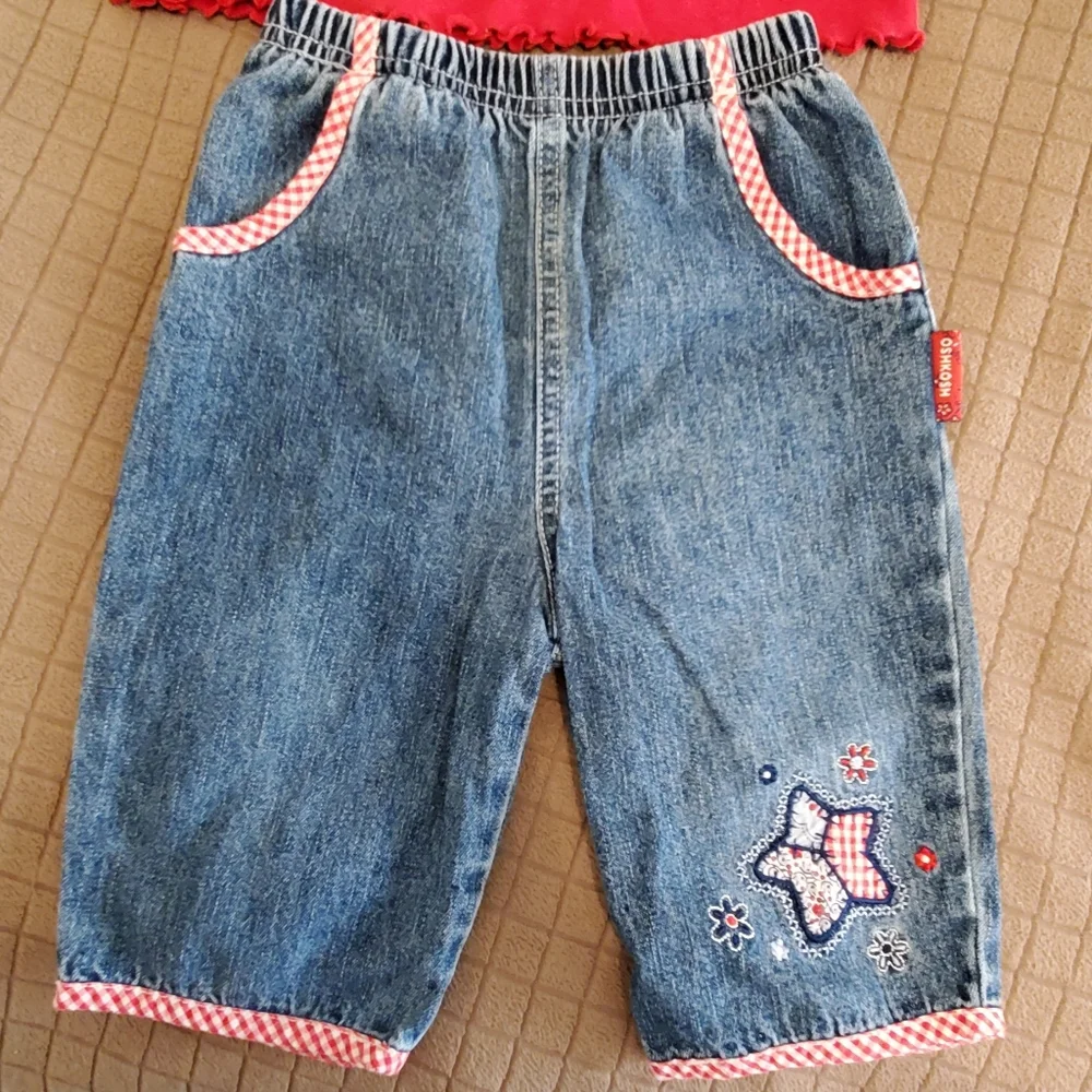 OSHKOSH Baby Denim Jeans and Tee 12-18 months
